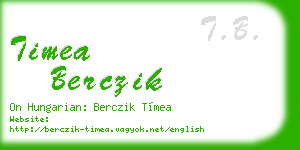 timea berczik business card